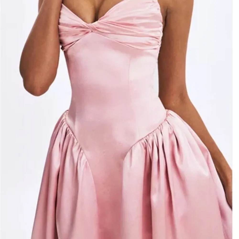 Miss Circle Tullia Satin Ruched Midi Spaghetti Strap Dress‎ XL